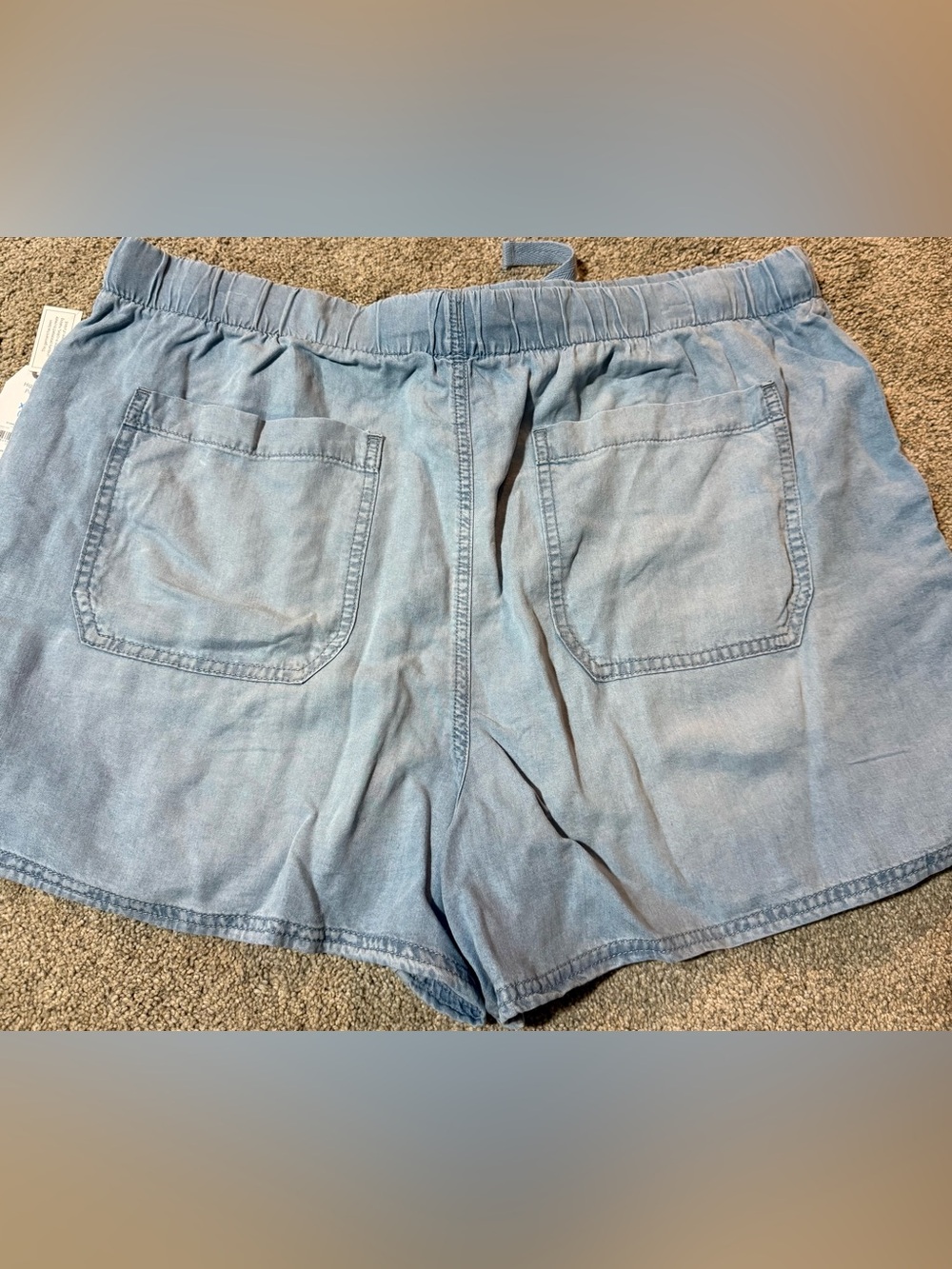 Light Blue Drawstring Linen Shorts- XXL - Picture 4 of 4